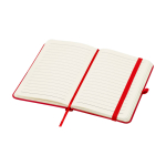 Caderno de capa dura, revestimento de toque macio, folhas A6 pautadas cor vermelho segunda vista