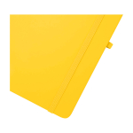 Caderno de capa dura, revestimento de toque macio, folhas A6 pautadas cor amarelo vista detalhe 1