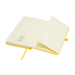 Caderno de capa dura, revestimento de toque macio, folhas A6 pautadas cor amarelo terceira vista