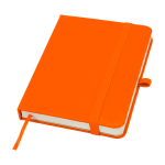 Caderno de capa dura, revestimento de toque macio, folhas A6 pautadas cor cor-de-laranja