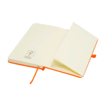 Caderno de capa dura, revestimento de toque macio, folhas A6 pautadas cor cor-de-laranja terceira vista