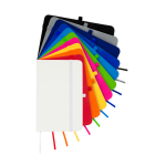 Caderno de capa dura, revestimento de toque macio, folhas A6 pautadas cor cor-de-laranja segunda vista várias cores