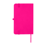 Caderno de capa dura, revestimento de toque macio, folhas A6 pautadas cor cor-de-rosa segunda vista traseira