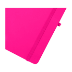 Caderno de capa dura, revestimento de toque macio, folhas A6 pautadas cor cor-de-rosa vista detalhe 1