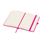 Caderno de capa dura, revestimento de toque macio, folhas A6 pautadas cor cor-de-rosa segunda vista