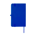 Caderno de capa dura, revestimento de toque macio, folhas A6 pautadas cor azul real segunda vista traseira