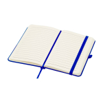 Caderno de capa dura, revestimento de toque macio, folhas A6 pautadas cor azul real segunda vista
