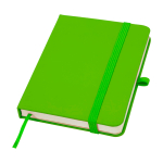 Caderno de capa dura, revestimento de toque macio, folhas A6 pautadas cor verde-lima