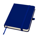 Caderno de capa dura, revestimento de toque macio, folhas A6 pautadas cor azul-marinho