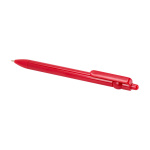 Caneta de plástico reciclado com bola e clipe, tinta preta cor vermelho segunda vista