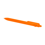Caneta de plástico reciclado com bola e clipe, tinta preta cor cor-de-laranja segunda vista