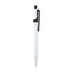 Caneta sofisticada de plástico reciclado, tinta preta cor preto segunda vista com lateral