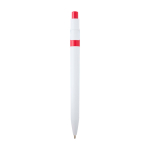 Caneta sofisticada de plástico reciclado, tinta preta cor vermelho segunda vista traseira