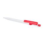 Caneta sofisticada de plástico reciclado, tinta preta cor vermelho segunda vista