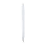 Caneta sofisticada de plástico reciclado, tinta preta cor branco