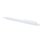 Caneta sofisticada de plástico reciclado, tinta preta cor branco segunda vista
