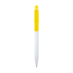 Caneta sofisticada de plástico reciclado, tinta preta cor amarelo