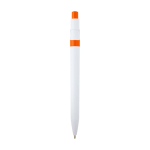 Caneta sofisticada de plástico reciclado, tinta preta cor cor-de-laranja segunda vista traseira