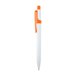Caneta sofisticada de plástico reciclado, tinta preta cor cor-de-laranja vista lateral