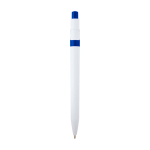 Caneta sofisticada de plástico reciclado, tinta preta cor azul real segunda vista traseira