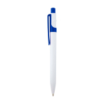 Caneta sofisticada de plástico reciclado, tinta preta cor azul real vista lateral