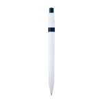 Caneta sofisticada de plástico reciclado, tinta preta cor azul-marinho segunda vista traseira