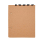 Caderno de argolas com capa mole e lápis de cera incluídos cor natural segunda vista traseira