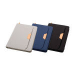 Porta-fólio de plástico reciclado arredondado, folhas A5 pautadas cor cinzento segunda vista várias cores