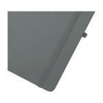 Caderno com capa dura com orifício para telemóvel, folhas A5 pautadas cor cinzento vista detalhe 1