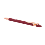 Caneta de alumínio reciclado detalhes rose gold, tinta azul cor bordeaux segunda vista