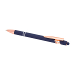 Caneta de alumínio reciclado detalhes rose gold, tinta azul cor azul-marinho segunda vista