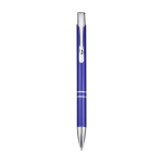 Caneta de alumínio reciclado com acabamento lacado, tinta azul cor azul real