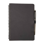 Caderno de capa dura reutilizável com caneta, tinta preta cor preto segunda vista frontal
