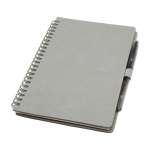 Caderno de capa dura reutilizável com caneta, tinta preta cor cinzento
