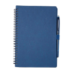Caderno de capa dura reutilizável com caneta, tinta preta cor azul-marinho segunda vista frontal