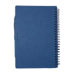 Caderno de capa dura reutilizável com caneta, tinta preta cor azul-marinho segunda vista traseira