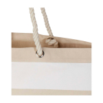 Saco de praia de algodão reciclado com asas de cordão 270 g/m2 cor branco vista detalhe 1