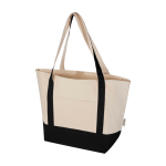Saco multiusos de algodão reciclado com asas duplas 320 g/m² cor preto