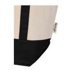 Saco multiusos de algodão reciclado com asas duplas 320 g/m² cor preto vista detalhe 1