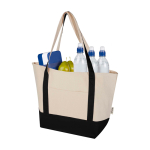Saco multiusos de algodão reciclado com asas duplas 320 g/m² cor preto segunda vista