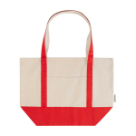 Saco multiusos de algodão reciclado com asas duplas 320 g/m² cor vermelho segunda vista frontal