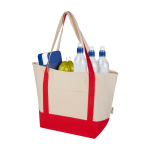 Saco multiusos de algodão reciclado com asas duplas 320 g/m² cor vermelho segunda vista