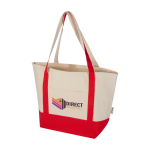 Saco multiusos de algodão reciclado com asas duplas 320 g/m² cor vermelho vista impressão transfer