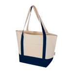 Saco multiusos de algodão reciclado com asas duplas 320 g/m² cor azul-marinho