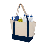 Saco multiusos de algodão reciclado com asas duplas 320 g/m² cor azul-marinho segunda vista