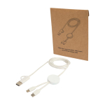 Cabo de plástico reciclado e sincronização de dados 27 W 5 em 1 cor branco