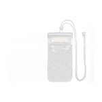 Bolsa impermeável média de plástico para telemóvel com cordão cor branco segunda vista
