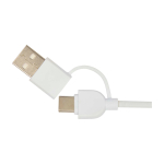 Base de carga sem fios com cabo 2 em 1 de plástico reciclado 15 W cor branco vista detalhe 1
