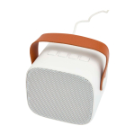 Colunas sem fios de plástico reciclado com pega de pele 3 W cor branco terceira vista