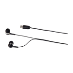 Auriculares confortáveis tipo-C com caixa de plástico reciclado cor preto vista detalhe 1